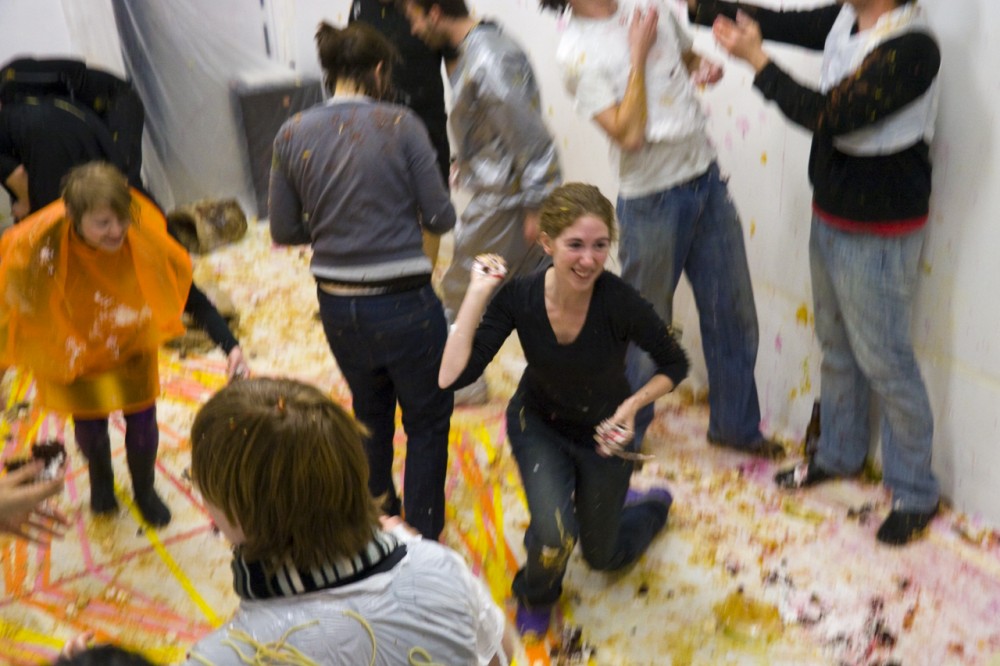 <p>Caitlin Berrigan, <em>Spectrum of Inevitable Violence</em> (work in progress). Presented as a part of <em>Experience Economies 2: Class Warfare</em>, 2010. Meme Gallery, Cambridge, MA.</p>